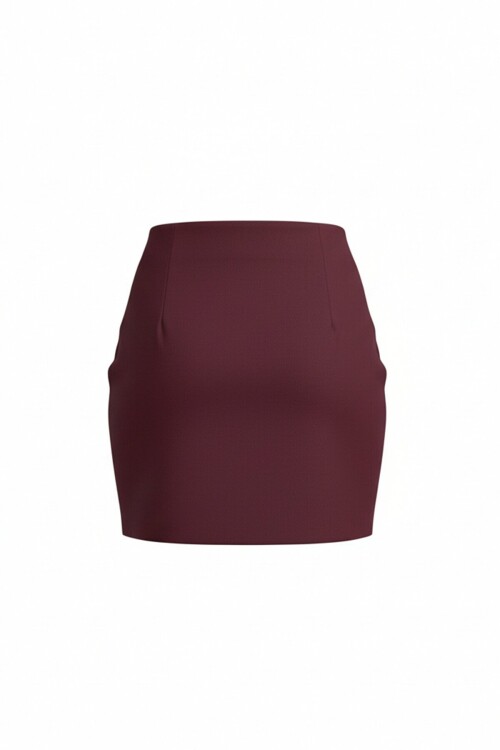 Kendinden İnce Kemer Detaylı Mini Etek