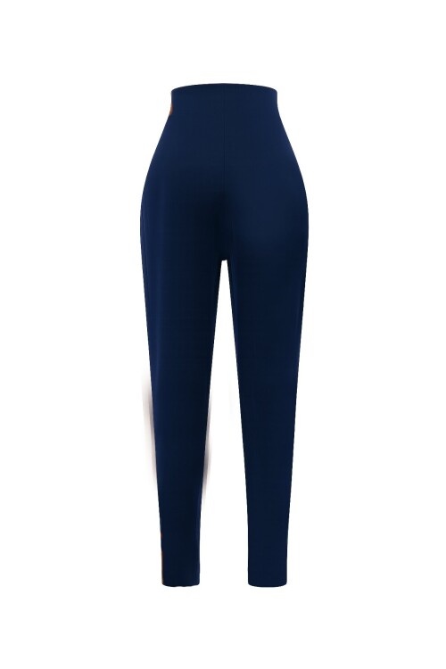 Lacivert Yüksek Bel Havuç Pantolon