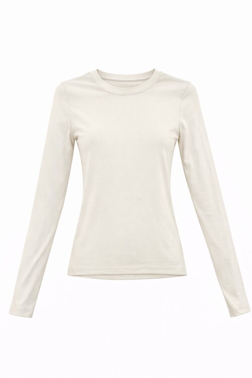 Likralı Uzun Kollu Bluz