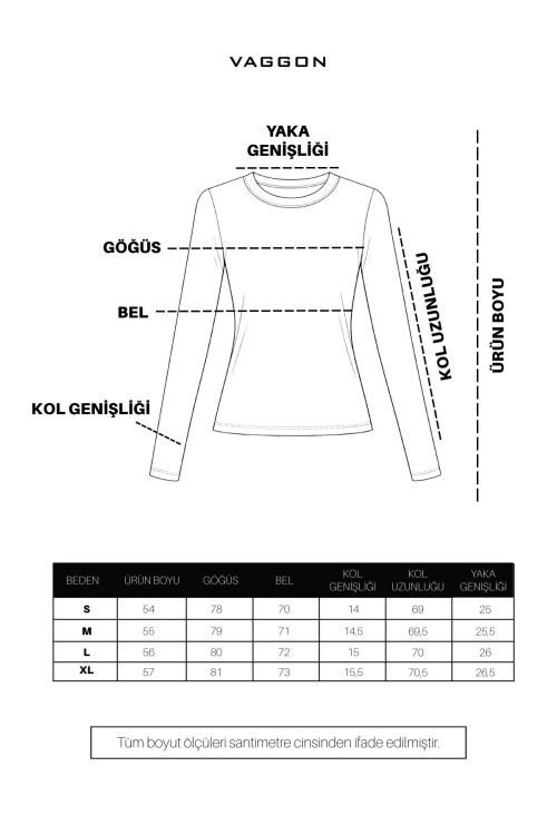 Bordo Likralı Uzun Kollu Bluz