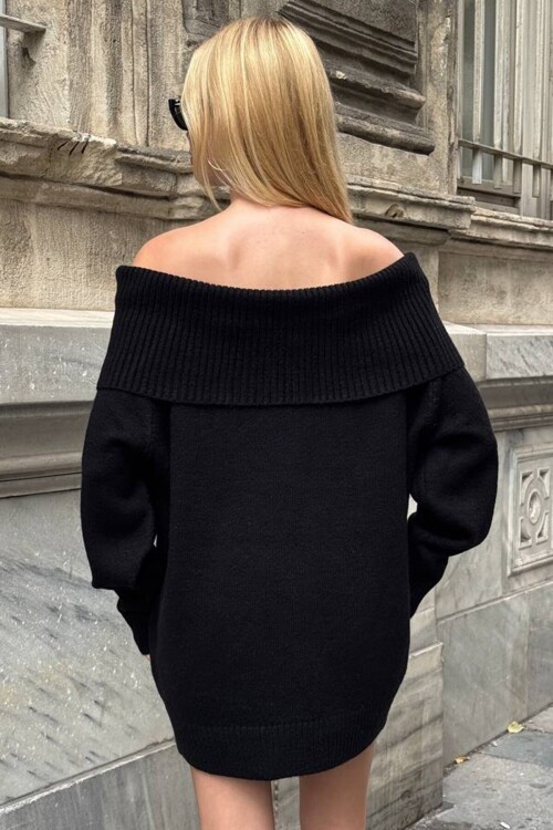 Madonna Yaka Uzun Kollu Triko Elbise