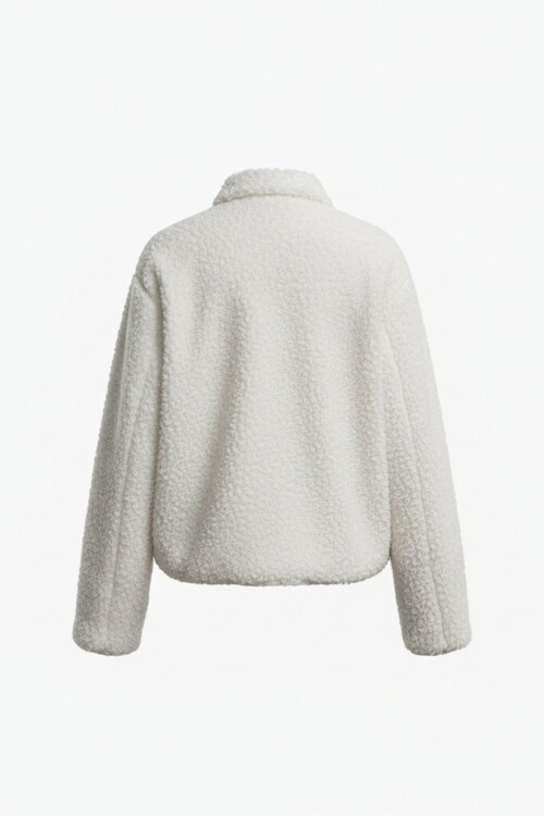 Önü Düğmeli Tüylü Ceket