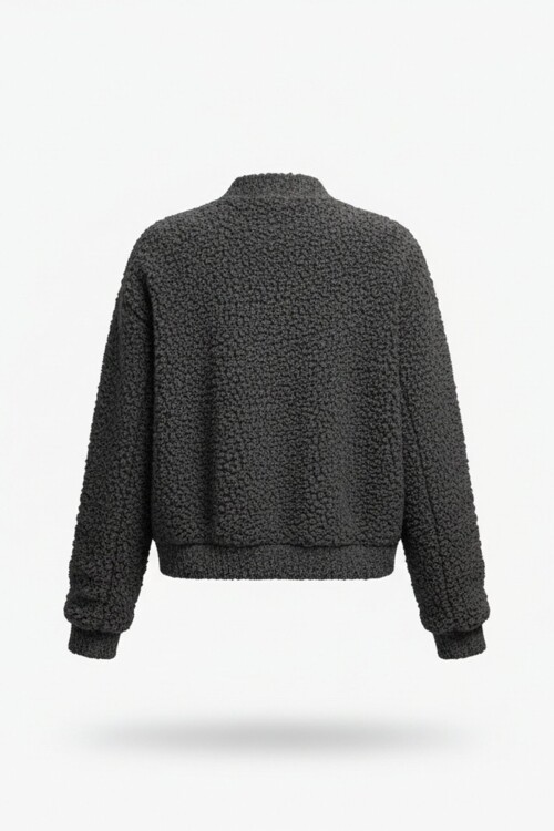 Önü Düğmeli Tüylü Ceket