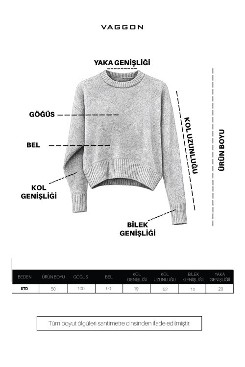 Antrasit Oversize Kısa Kazak