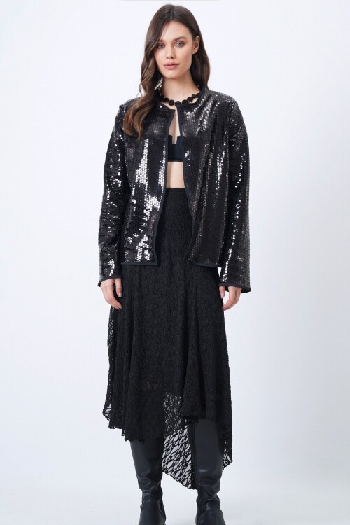 Payetli Açık Form Ceket