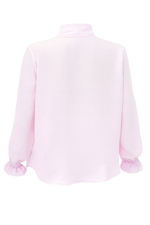 Pembe İnci Ve Taş İşlemeli Aerobin Gömlek