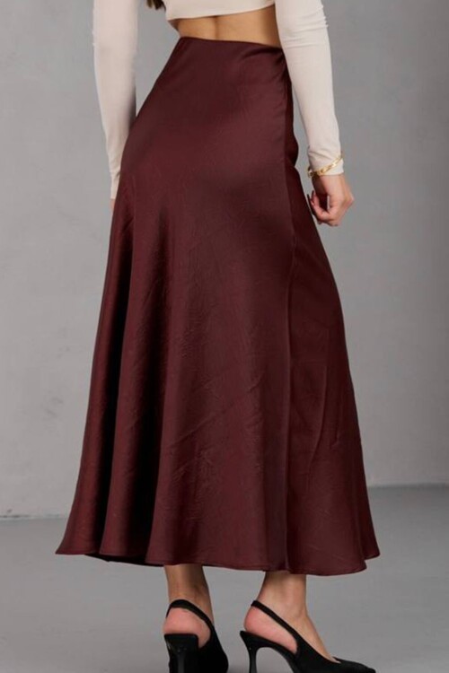 Saten Dokulu Uzun A Kesim Etek