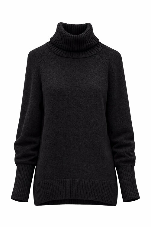 Siyah Oversize Triko Kazak