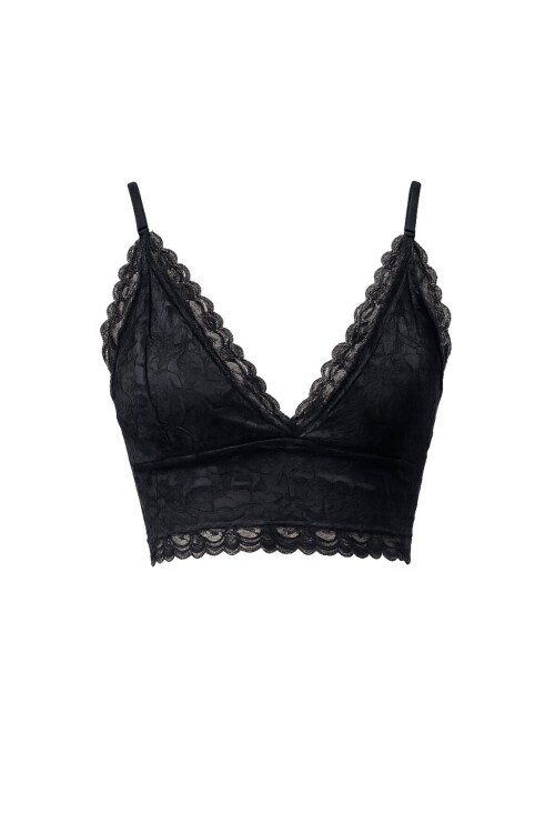 Siyah Dantel Askılı Bralet