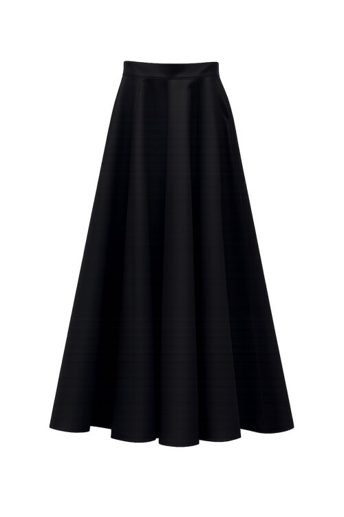 Siyah Dokulu Maxi Etek