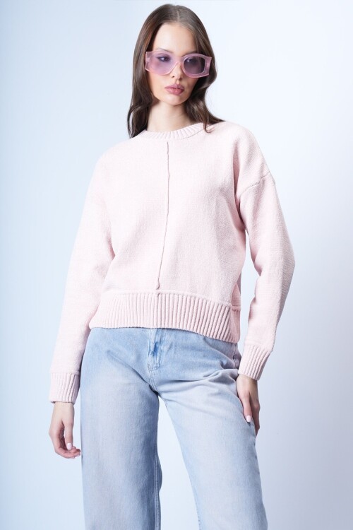 Pembe Triko Kısa Kazak