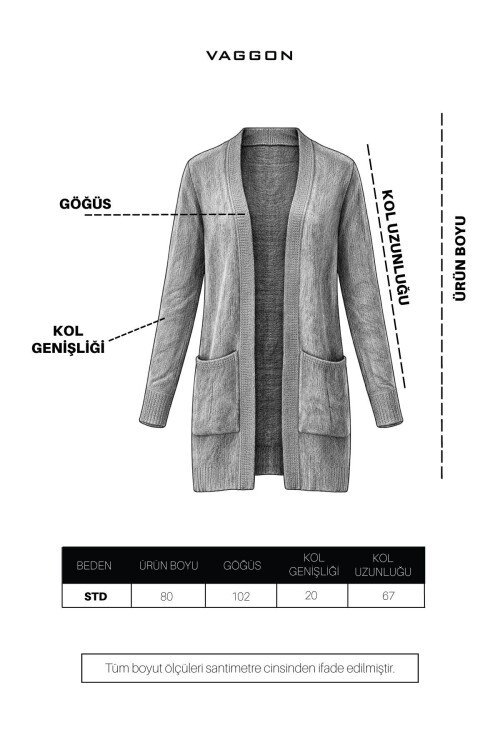 Kahverengi Tüylü Uzun Hırka