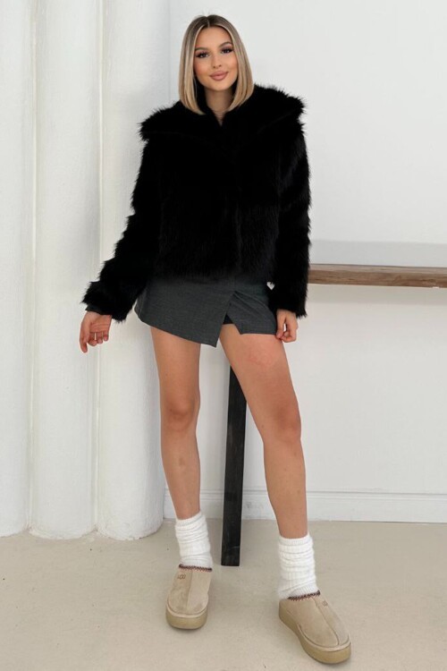 Uzun Tüylü Kürk Mont