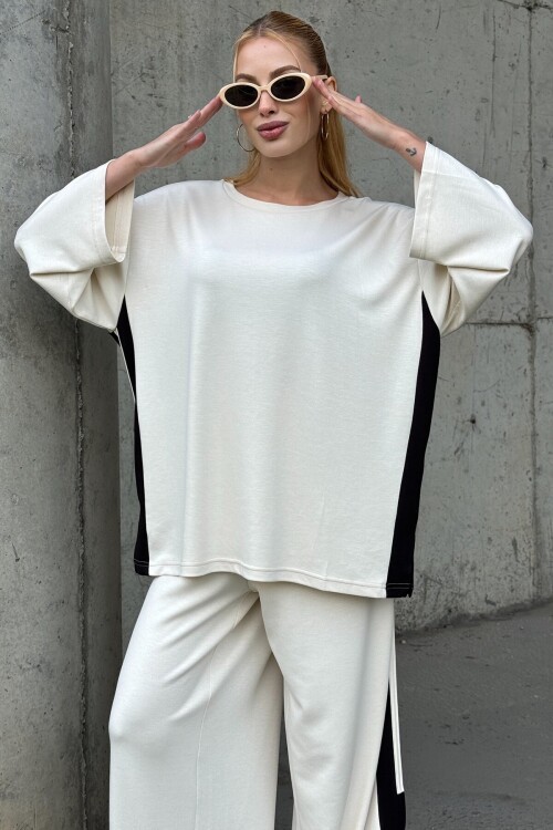 Yan Şerit Detaylı Oversize İkili Takım