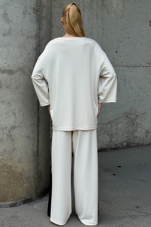 Yan Şerit Detaylı Oversize İkili Takım
