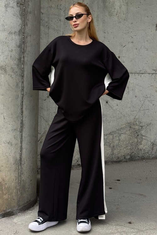 Yan Şerit Detaylı Oversize İkili Takım