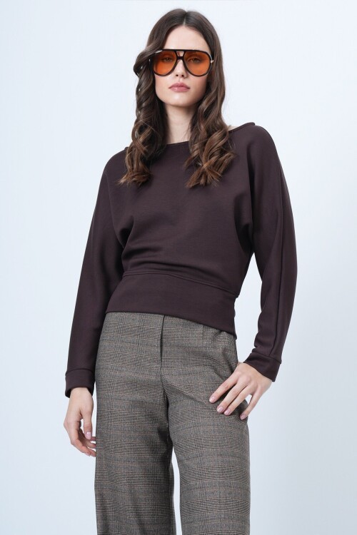 Yarasa Kol Kayık Yaka Oversize Bluz