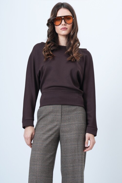 Yarasa Kol Kayık Yaka Oversize Bluz