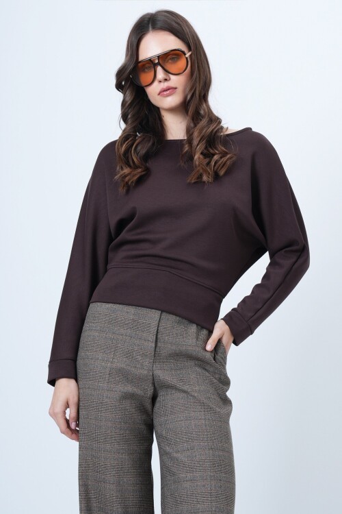 Yarasa Kol Kayık Yaka Oversize Bluz