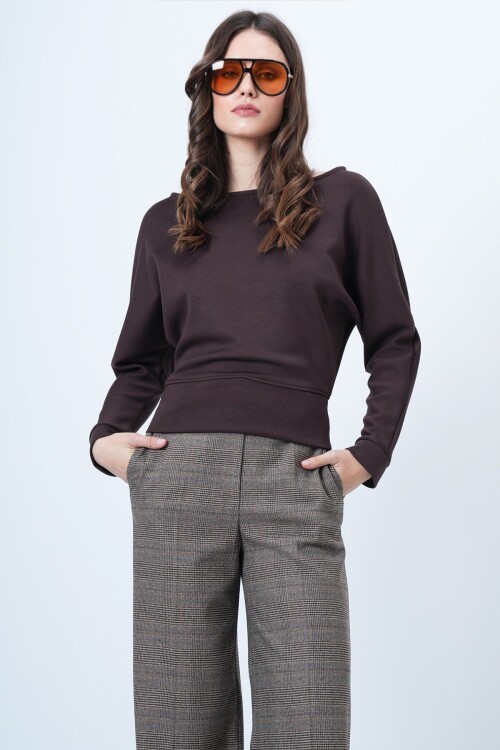 Yarasa Kol Kayık Yaka Oversize Bluz