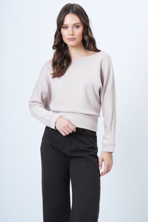 Yarasa Kol Kayık Yaka Oversize Bluz