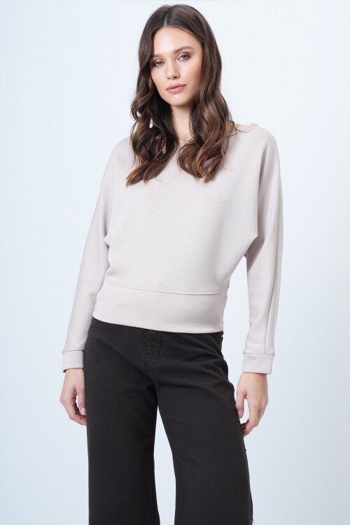 Yarasa Kol Kayık Yaka Oversize Bluz