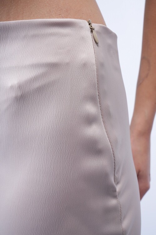 Yüksek Bel Basic Saten Etek