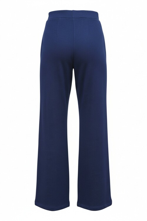 Yüksek Bel Beli Lastikli Çımalı Palazzo Pantolon