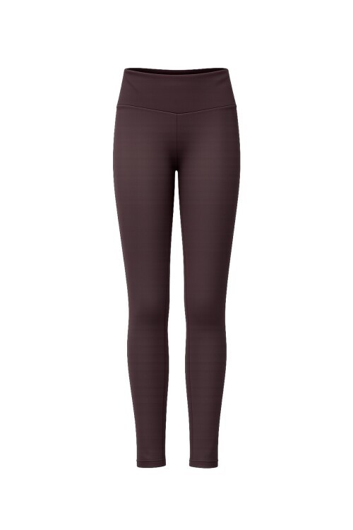 Kahverengi Yüksek Bel Şardonlu Tayt