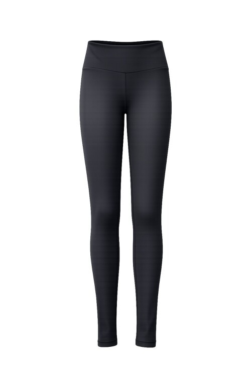 Siyah Yüksek Bel Şardonlu Tayt