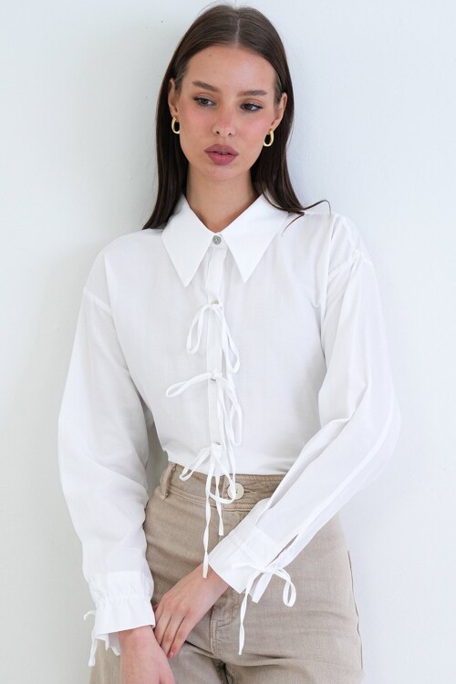 Bağlamalı Crop Bluz