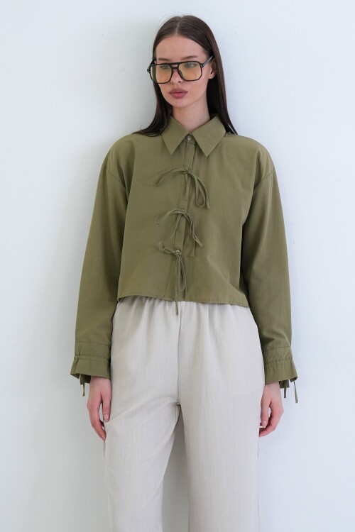 Bağlamalı Crop Bluz