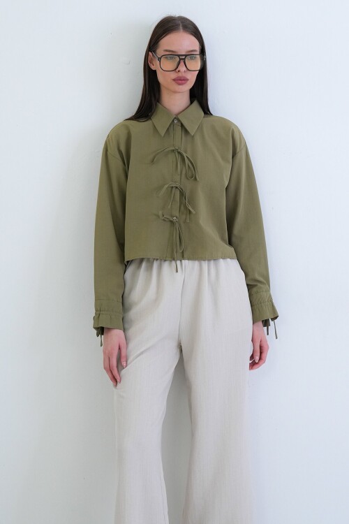 Bağlamalı Crop Bluz