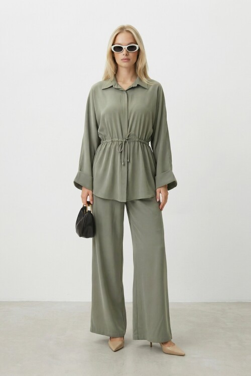 Bağlamalı Gömlek Ve Pantolon Takım