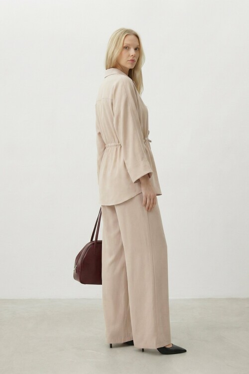 Bağlamalı Gömlek Ve Pantolon Takım