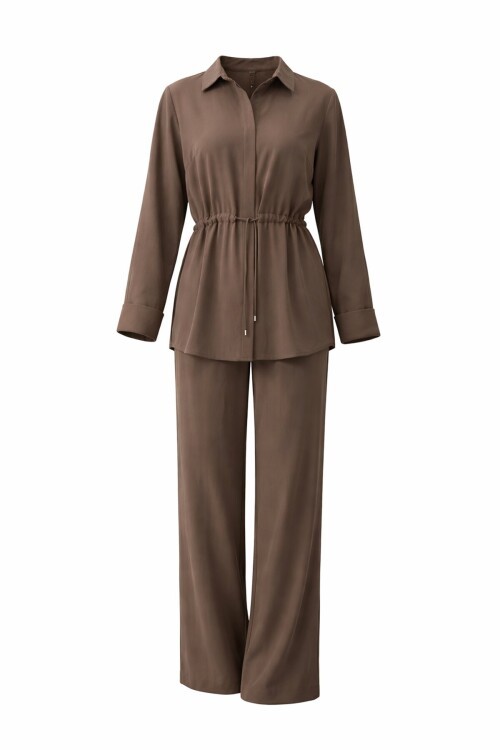 Bağlamalı Gömlek Ve Pantolon Takım