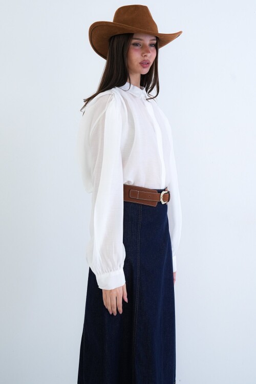 Balon Kol Oversize Gömlek