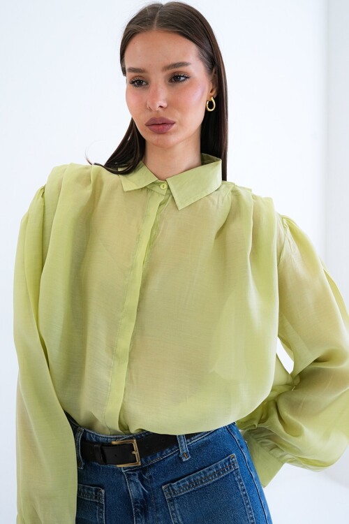 Balon Kol Oversize Gömlek