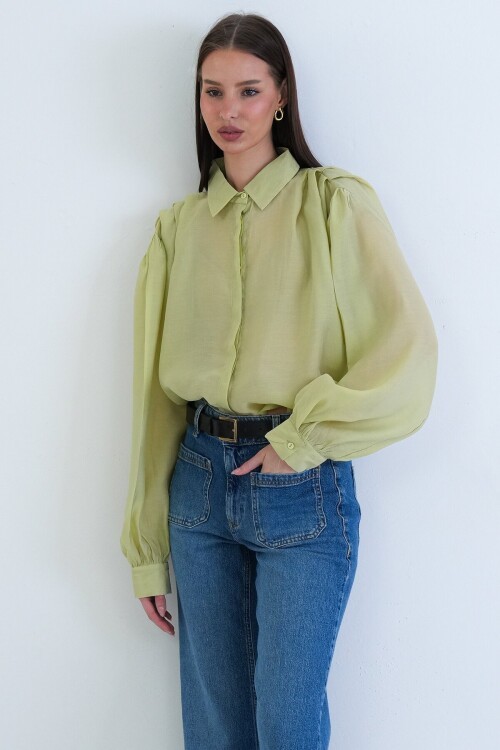 Balon Kol Oversize Gömlek