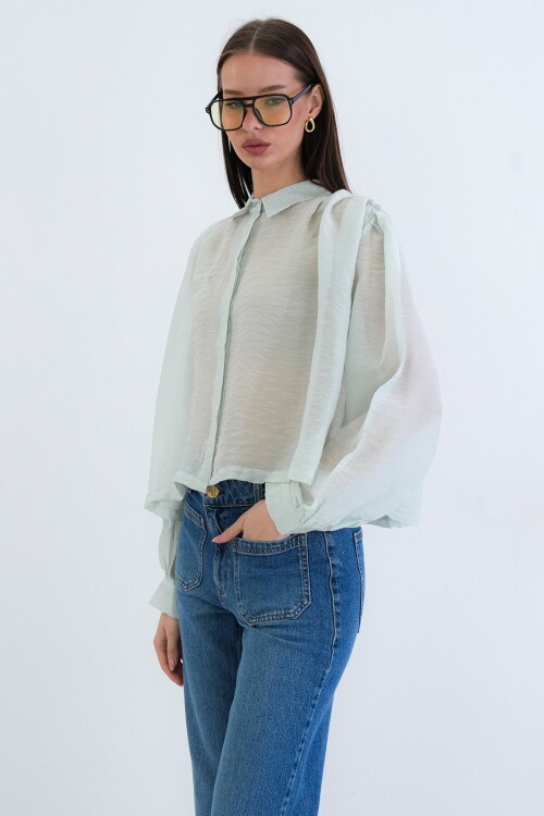Balon Kol Oversize Gömlek