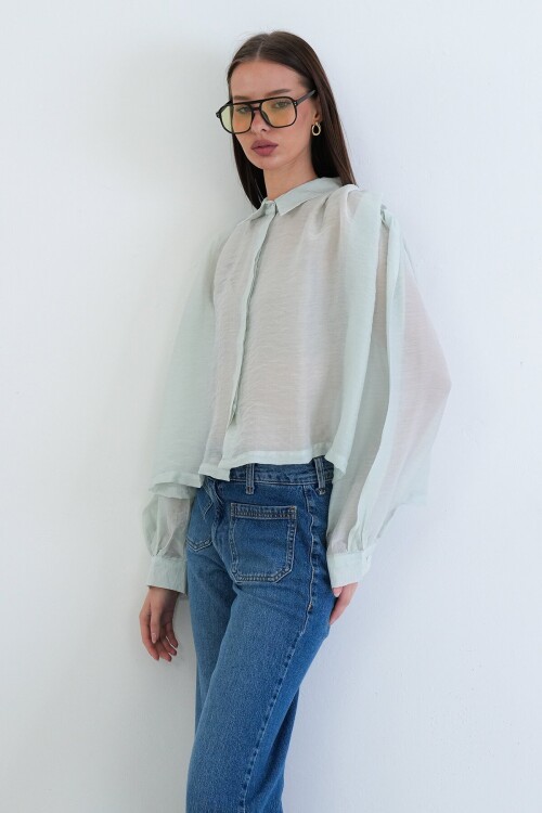 Balon Kol Oversize Gömlek