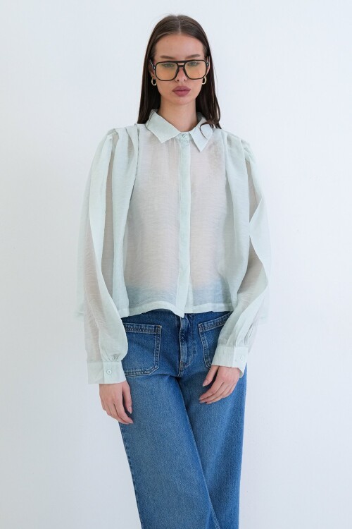 Balon Kol Oversize Gömlek