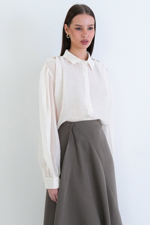 Balon Kol Oversize Gömlek