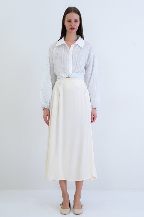 Beli Lastikli Uzun Etek