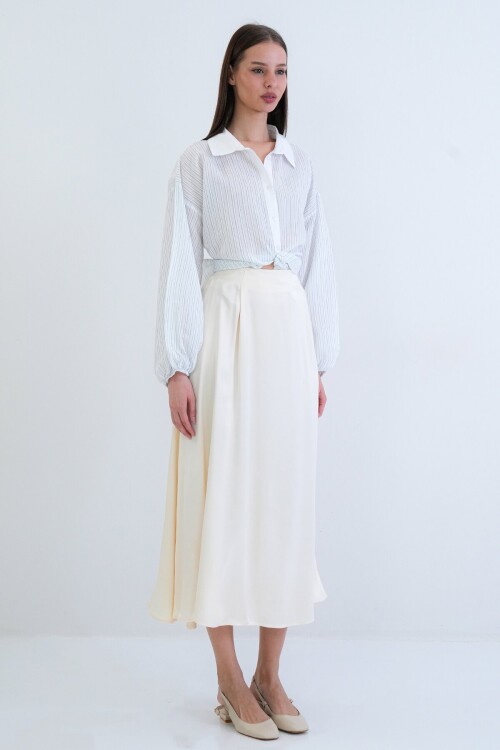 Beli Lastikli Uzun Etek