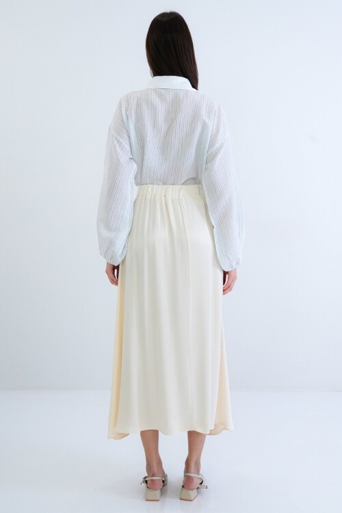 Beli Lastikli Uzun Etek