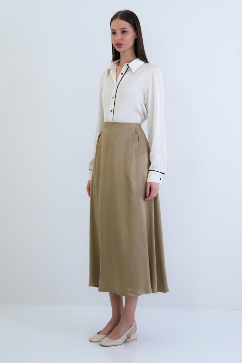 Beli Lastikli Uzun Etek