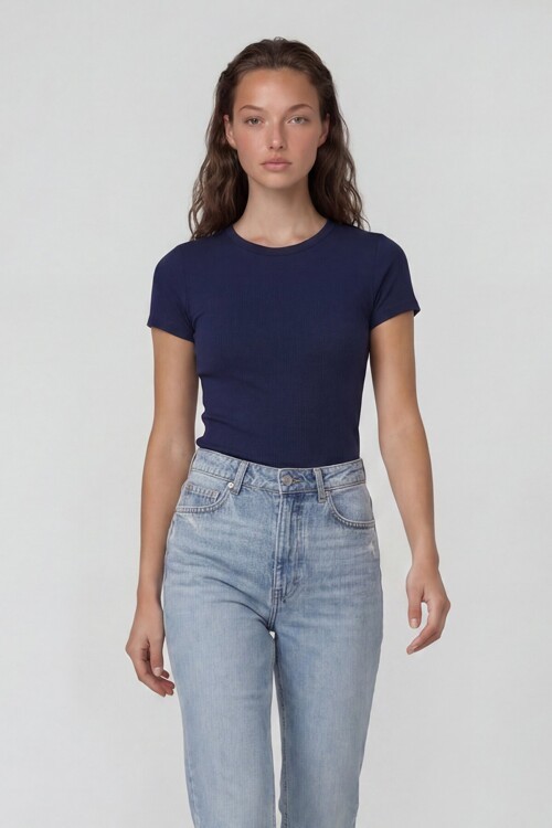 Bisiklet Yaka Basic Bluz