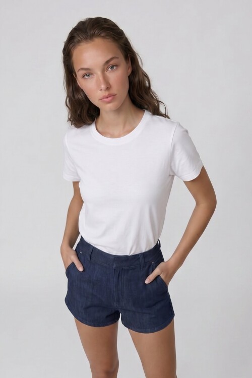 Bisiklet Yaka Basic Bluz