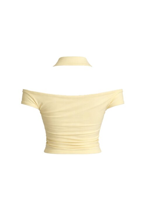 Boyundan Askılı Drapeli Dar Kalıp Bluz